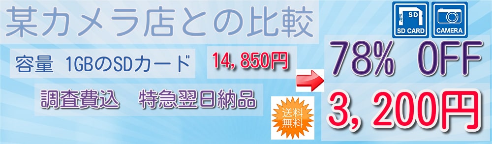 SDカードの1GB迄は3200円